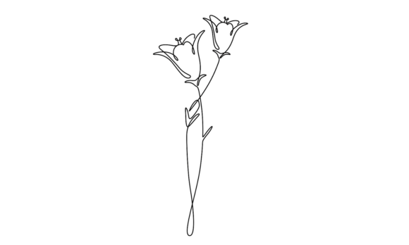 Animated Bell Flowers Line Art: Bringing Elegance to Motion