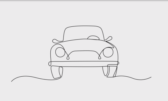 Animated Classic Car: A Minimalist Motion Design Asset