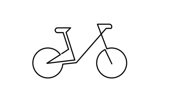 Animated Continuous Line Drawing Bicycle: Minimal Motion Art
