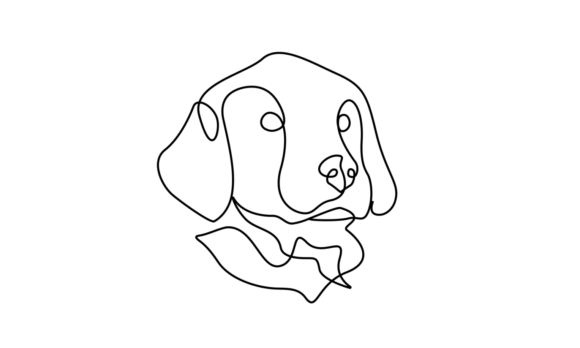 Animated Dog Line Portrait: A Single-Line Artistry