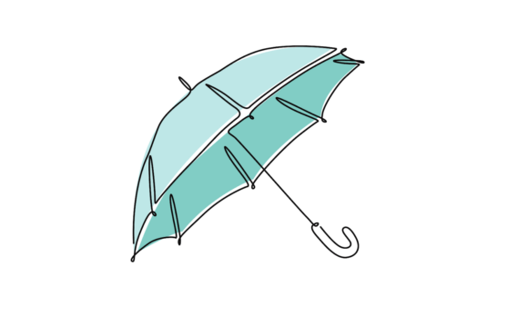 Animated Open Umbrella Sketch Linear: A Modern Typography Choice