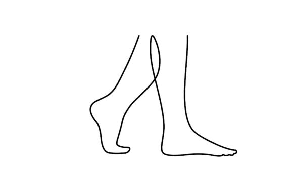 Animated Women Walking Legs Line Art: A Dynamic Design Asset