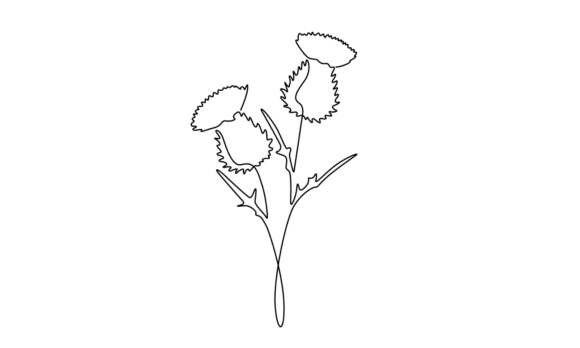 Captivating Motion: The Animated Thistle Flower Line Drawing