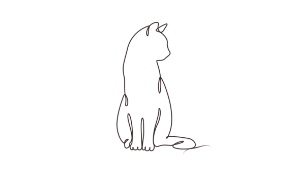 Cats Animated Continuous Single-line: Fluid Motion in Design