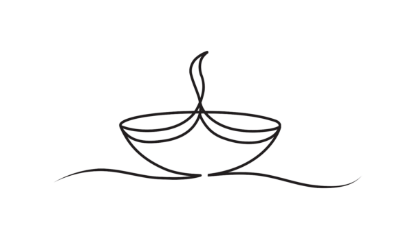 Celebrate with Light: The Diwali Festival Lamp Line Art