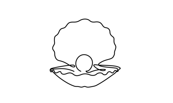 Elegant Animated One Single-line Seashells Pearl