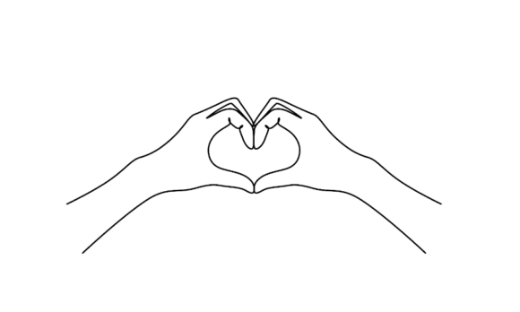 Love Shape with Couple Hands: A Modern Design Asset
