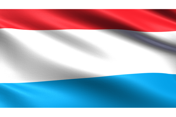 Luxembourg Flag Waving Fabric Texture: Realistic Design Asset