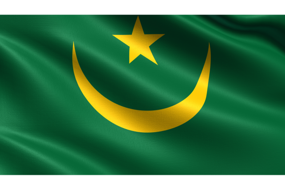 Mauritania Flag: Waving Fabric Texture for Dynamic Design