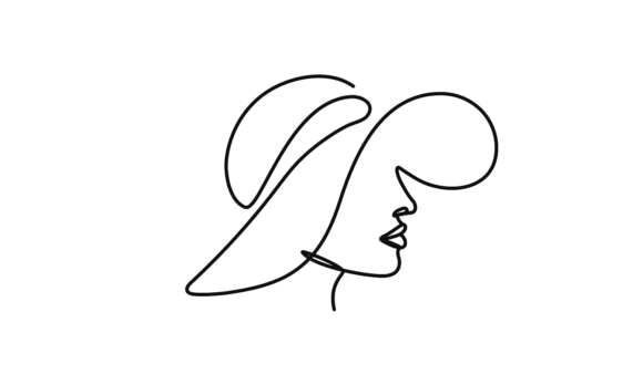 Model Woman with Hat Continuous Single: Fluid Motion in a Line
