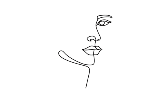 Model Women Faces Beauty Salon: A Continuous Line Art Animation