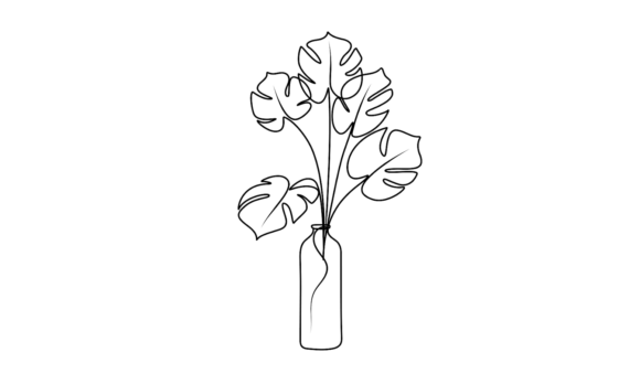 Monstera Leaves Line Animation: The Modern Design Essential