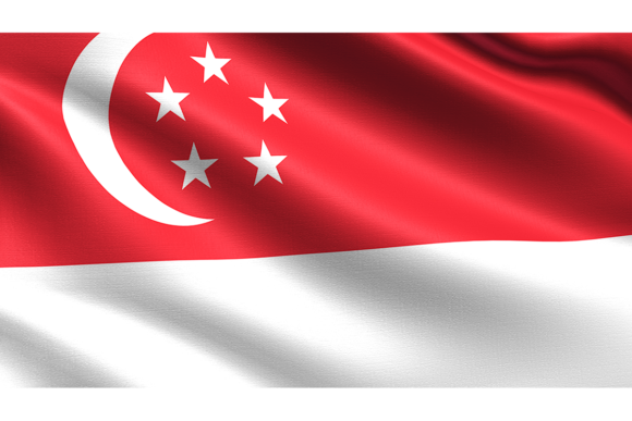 Singapore Flag, Waving Fabric Texture: A Dynamic Asset