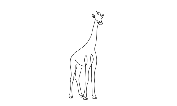 The Allure of Animated Single-line Art of a Giraffe