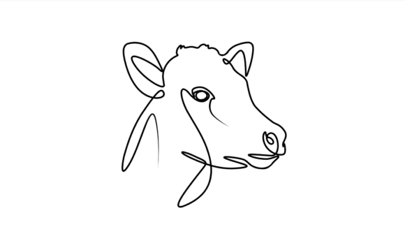 The Animated One Line Drawing of Cow: A Modern Design Asset