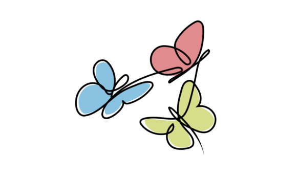 The Art of Motion: Animated Continuous Line 3 Butterflies