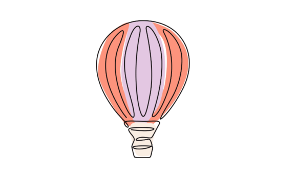 The Fluid Art of Animated Hot Air Balloon Line Art