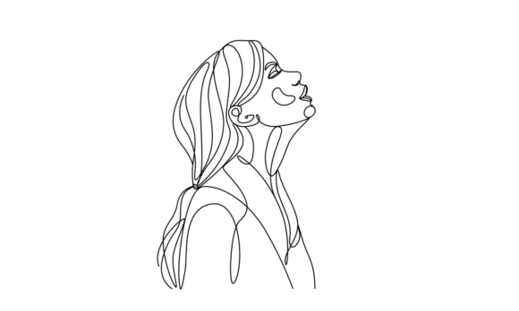 The Grace of a Single Stroke: Animated Line Drawing Woman Portrait