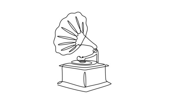 The Timeless Appeal of Animated One Line Drawing of Gramophone