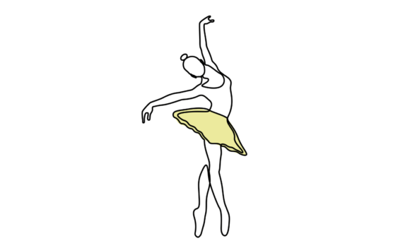 The Unbroken Elegance: Animated One Line Art of Ballet Dancer